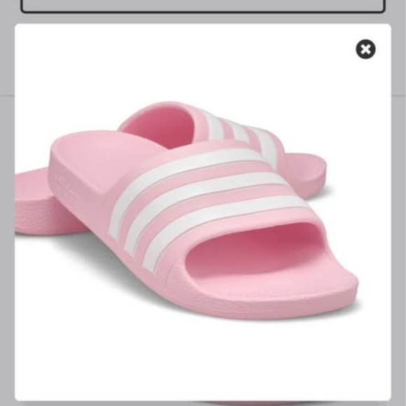 BRAND NEW girl youth adidas adilette aqua slides slippers sandals size 1Y & 2Y - Picture 4 of 5